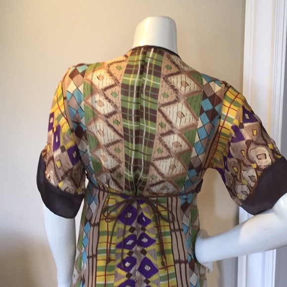 NWOT Beautiful 100% Silk Colorful Dress - Picture 5 of 5